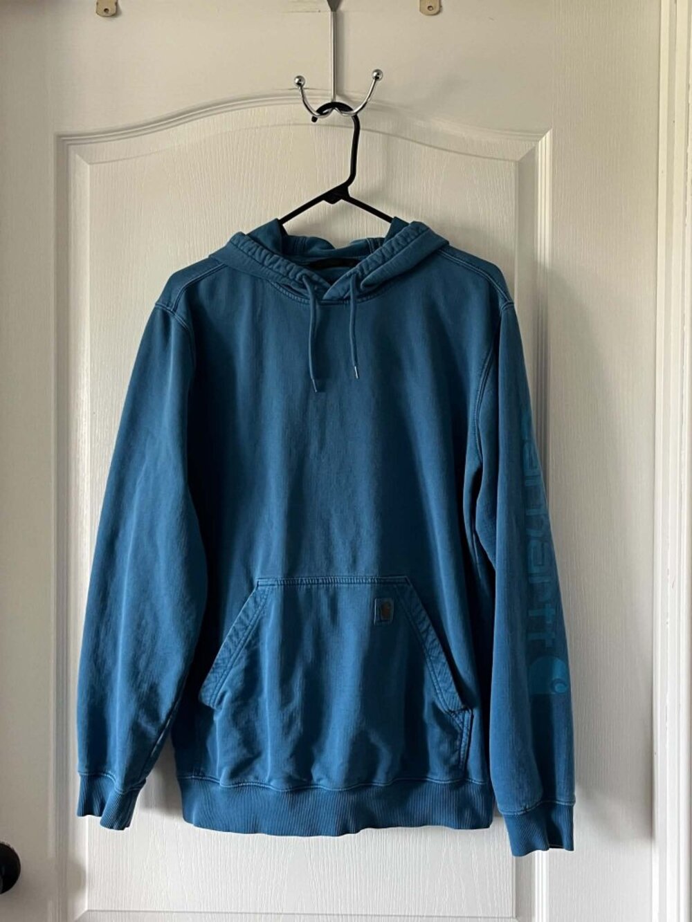 Carhartt Relaxed Fit Midweight Hooded Sweatshirt Men's size Small Blue